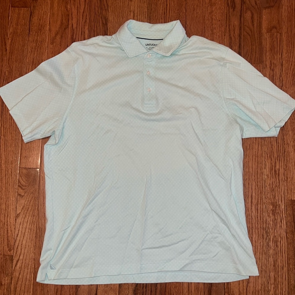 UNTUCKit Tayo Light Green Men’s XL Regular Short Sleeve Polo Shirt